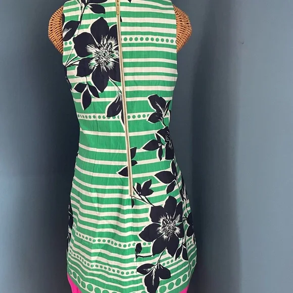 Eliza J Sleeveless Knee Length Striped Dress. Summer Colors. Size 6. 97% cotton - Picture 5 of 11